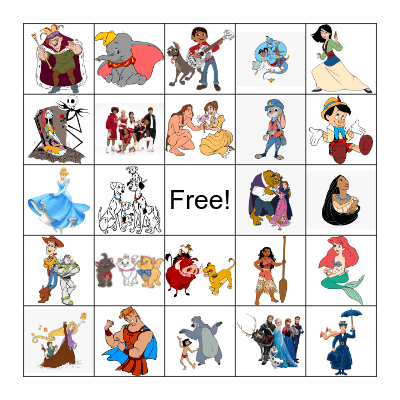 Disney Bingo Card