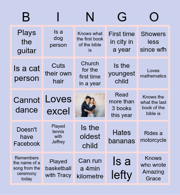 Tracy & Jeffrey people bingo Card