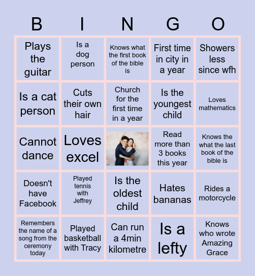 Tracy & Jeffrey people bingo Card