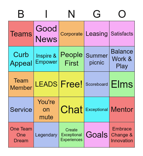 LEGENDARY BINGO Card