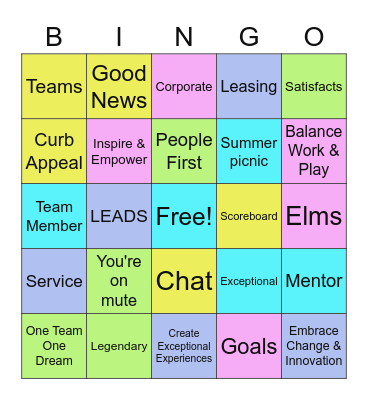 LEGENDARY BINGO Card