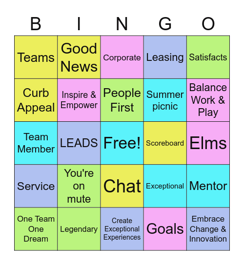 LEGENDARY BINGO Card