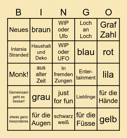 Lanaphilia Bingo 2.0 Bingo Card