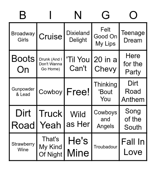 Donkey's Joey R's List Bingo Card