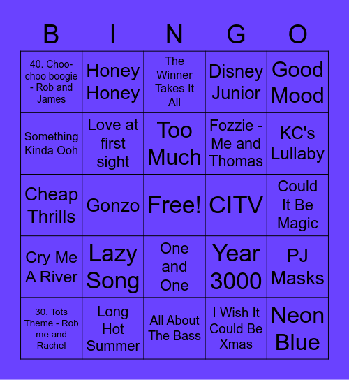 Dark Blue - Zuma Bingo Card