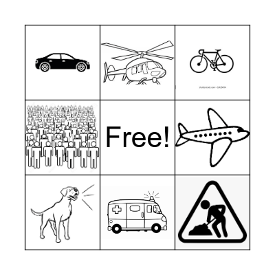 city sounds Bingo Card