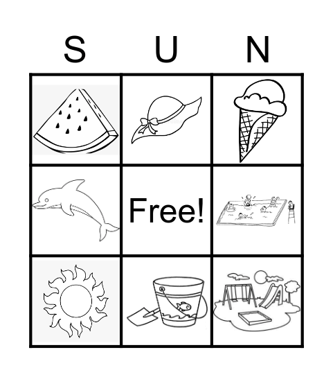 Summer Bingo Card