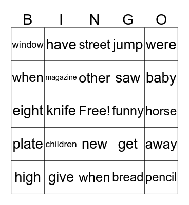 Group 13 & 14 - Edmark Bingo Card