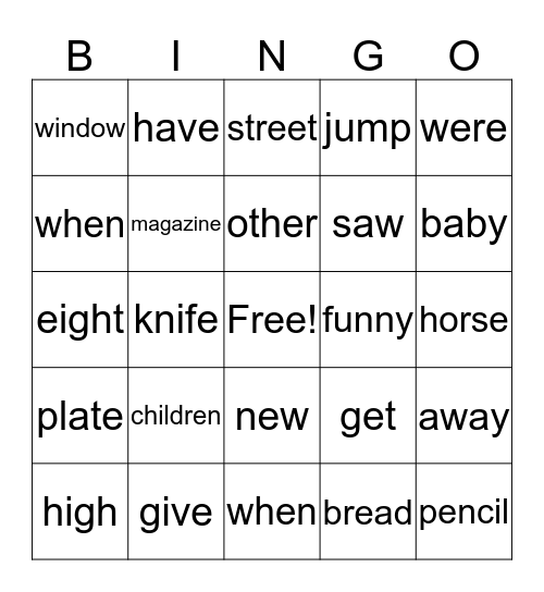 Group 13 & 14 - Edmark Bingo Card