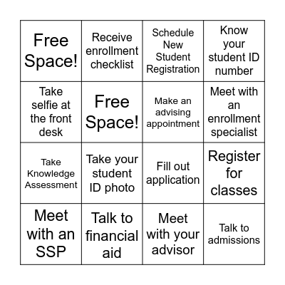 Ivy Tech Franklin Bingo Card