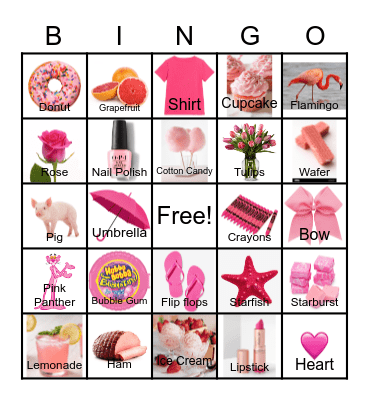 Pink Bingo Card