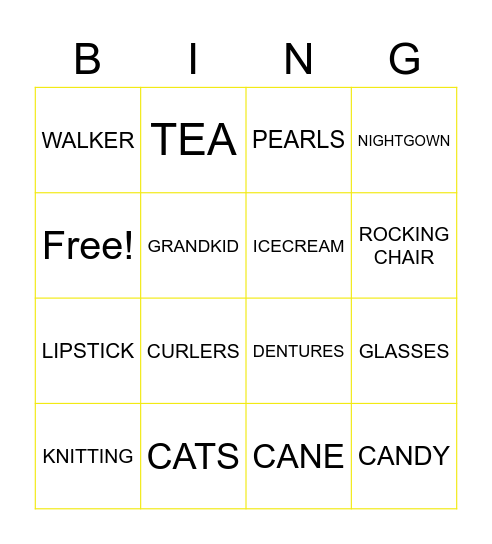 GOLDEN GURLZZ BINGO Card