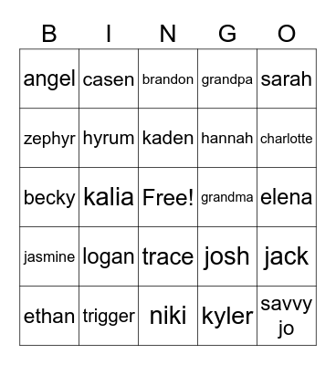 Weight Reunion 2022 Bingo Card