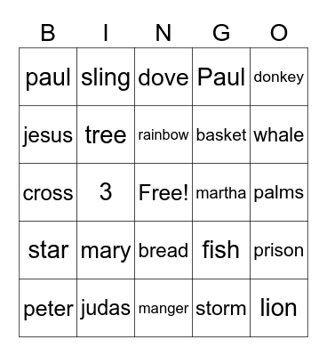 bible bingo 2 Bingo Card