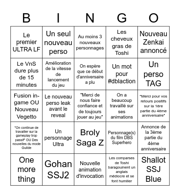 ici ça bingo Card