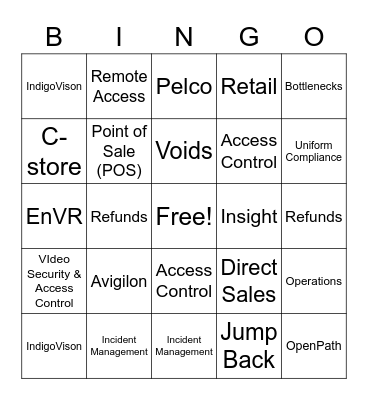 Envysion Bingo Card