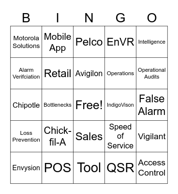Envysion Bingo Card
