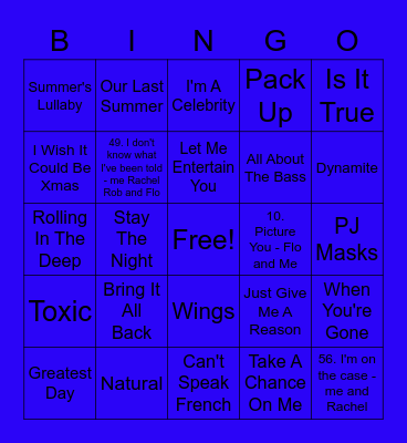 Dark Blue - Alex W Bingo Card