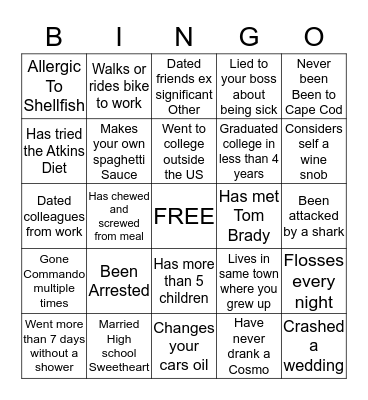Getting to Know Your Collegue BINGO Card