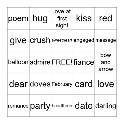 Valentine's Day Bingo Card