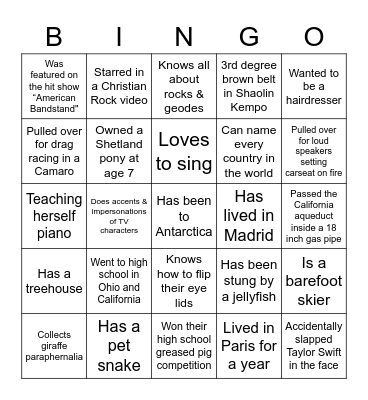 Lyles Family Bingo! Bingo Card