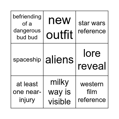 SPACE WESTERN MV BINGO Card