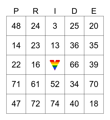 Sweat With Pride Bingo Card