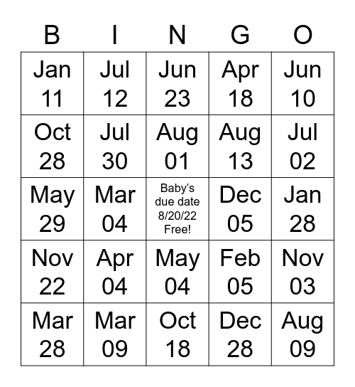 Birthday Mingle Bingo Card