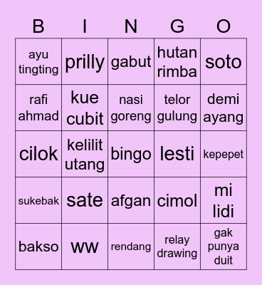 YERIM Bingo Card