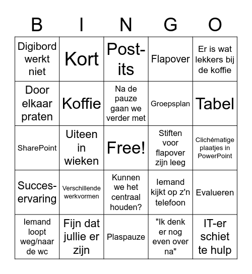 Studiedag Bingo Card