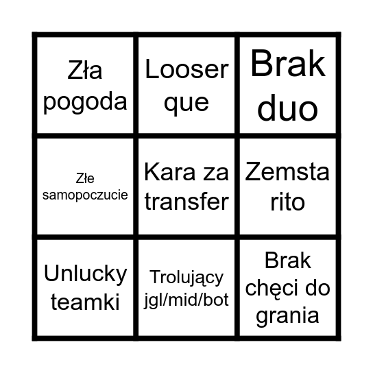 Bingo Bruca Bingo Card