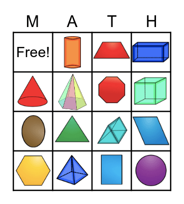 2D and 3D Shapes! Bingo Card