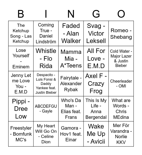 98-22 Bingo Card