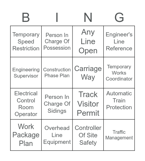 Payday Bingo Card