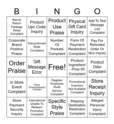 Reason Code Bingo 6/21 Morning Round Bingo Card