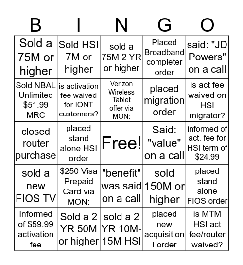 September Launch Offers Bingo Card