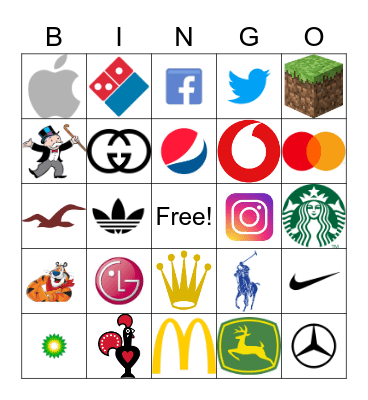 Name that Logo UK Bingo Card