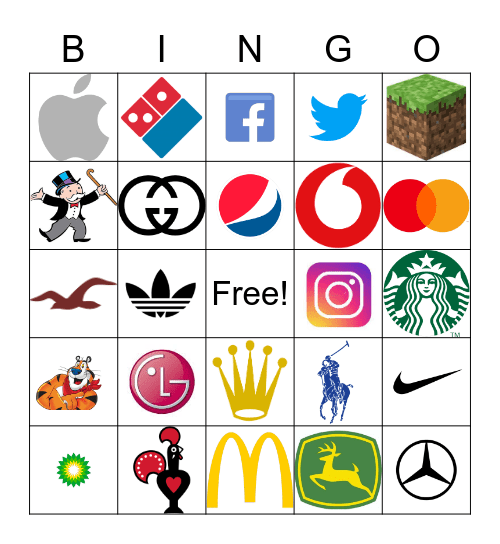 Name that Logo UK Bingo Card
