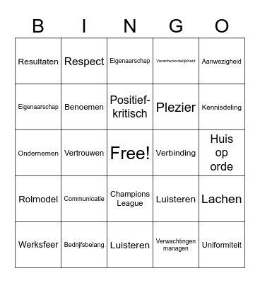 HOSA Bingo Card