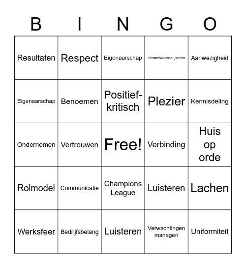 HOSA Bingo Card