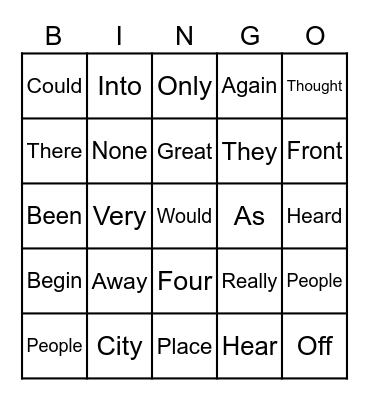 End Review Bingo Card
