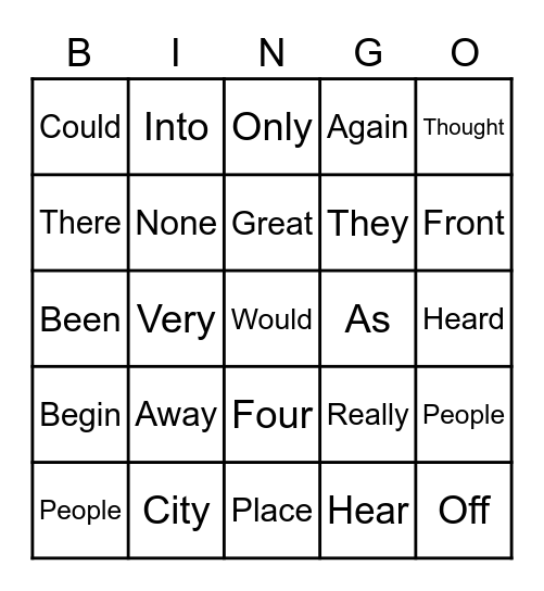 End Review Bingo Card