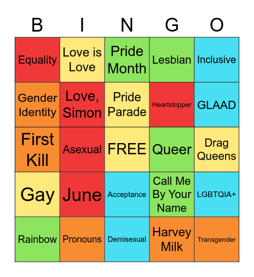 Pride | Bingo Board 1 Bingo Card