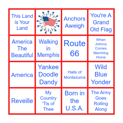 All American Bingo Card