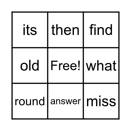 Module 2 Week 2 High Frequency Bingo Card