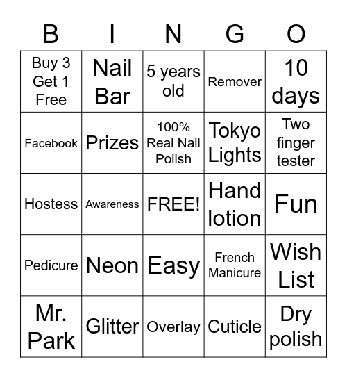 Color Street Bingo Card