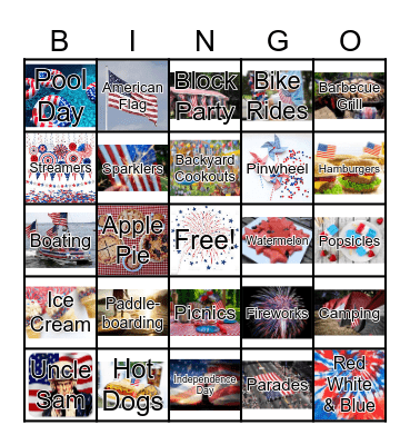 July Bingo Card