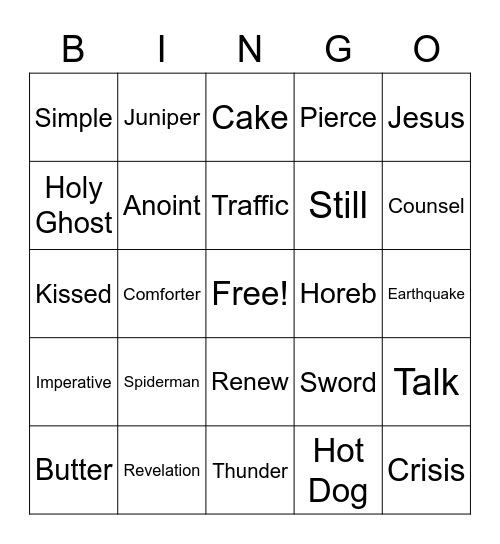 How Does the Lord Speak to Me? Bingo Card