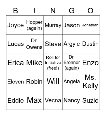 Who's Gonna Die??? Bingo Card