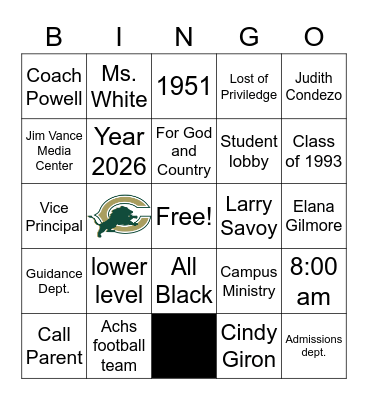 LIONS ACADEMY Bingo Card